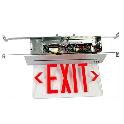 Recessed Edgelit Aluminum Exit Sign