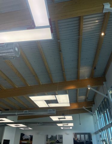 Architectural Lighting in an Industrial style ceiling