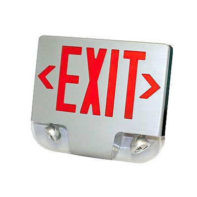 LED Exit & Emergency Die-Cast Aluminum Combo