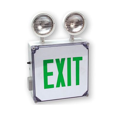 LED Exit Sign & Incandescent Emergency Polycarbonate Combo