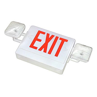 LED Exit & Incandescent Emergency Thermoplastic Combo