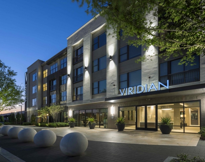 Multifamily outdoor lights on a building